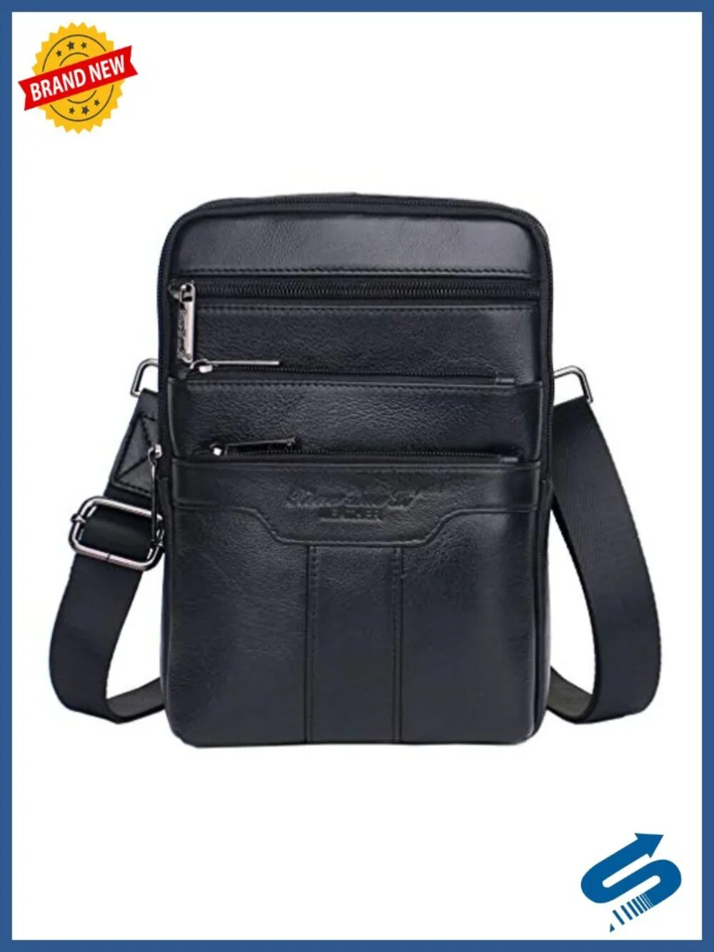 Genuine Leather Sling Crossbody Shoulder Bag Travel Business Messenger